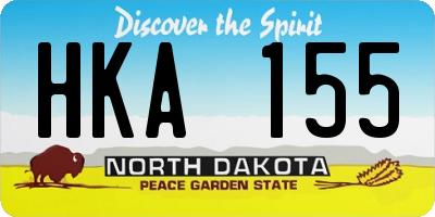 ND license plate HKA155