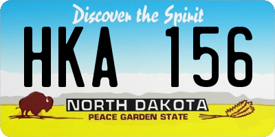 ND license plate HKA156