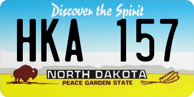 ND license plate HKA157