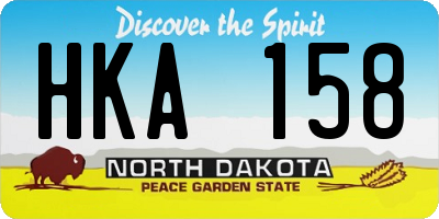 ND license plate HKA158