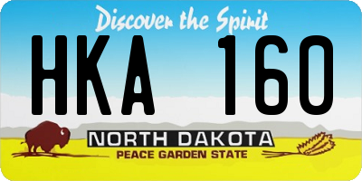 ND license plate HKA160