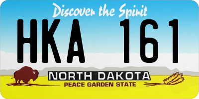 ND license plate HKA161