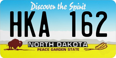 ND license plate HKA162