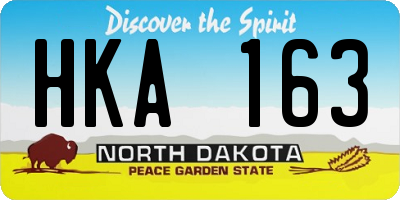 ND license plate HKA163