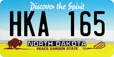 ND license plate HKA165