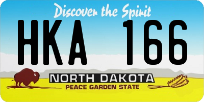 ND license plate HKA166