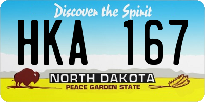 ND license plate HKA167