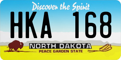 ND license plate HKA168