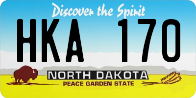 ND license plate HKA170