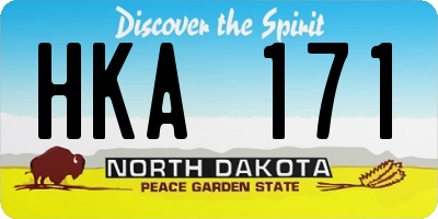 ND license plate HKA171