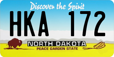 ND license plate HKA172