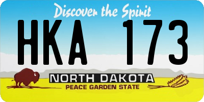 ND license plate HKA173