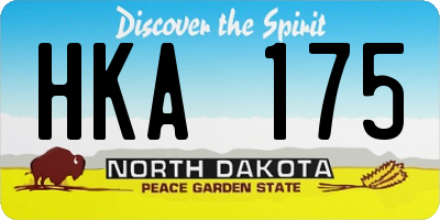 ND license plate HKA175