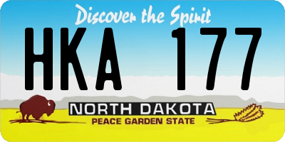 ND license plate HKA177