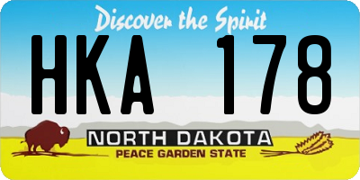 ND license plate HKA178