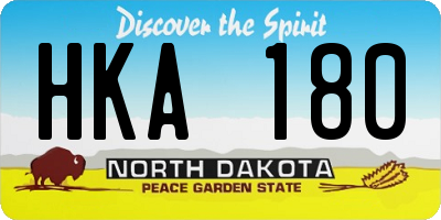 ND license plate HKA180