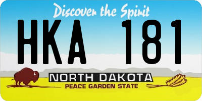 ND license plate HKA181