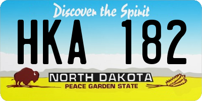 ND license plate HKA182