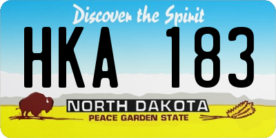 ND license plate HKA183