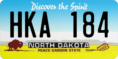 ND license plate HKA184