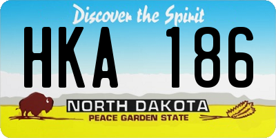 ND license plate HKA186