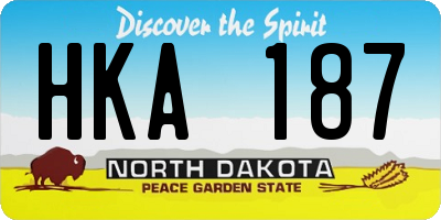 ND license plate HKA187