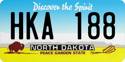 ND license plate HKA188