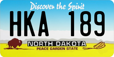 ND license plate HKA189