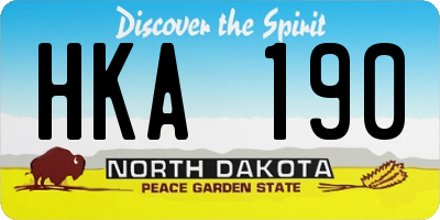 ND license plate HKA190