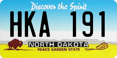 ND license plate HKA191