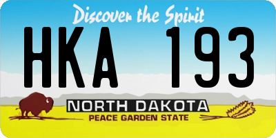 ND license plate HKA193