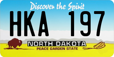 ND license plate HKA197