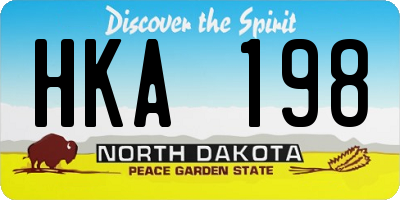 ND license plate HKA198