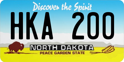 ND license plate HKA200