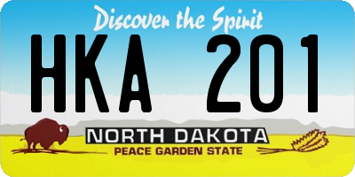 ND license plate HKA201