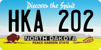 ND license plate HKA202