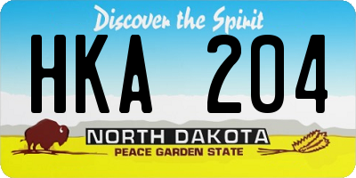 ND license plate HKA204