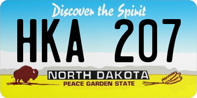 ND license plate HKA207
