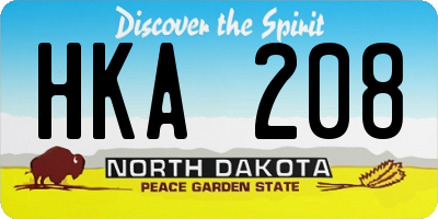 ND license plate HKA208