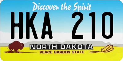 ND license plate HKA210