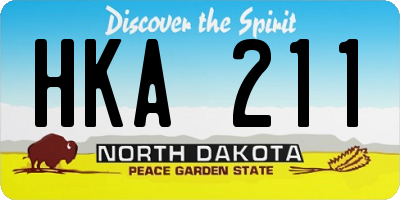 ND license plate HKA211