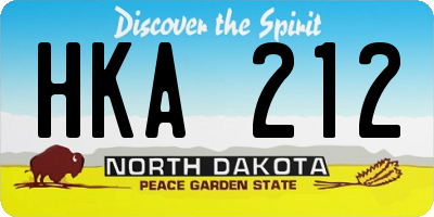 ND license plate HKA212