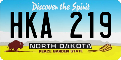 ND license plate HKA219