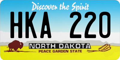 ND license plate HKA220