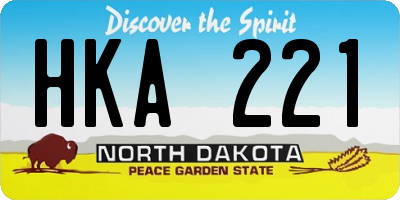 ND license plate HKA221