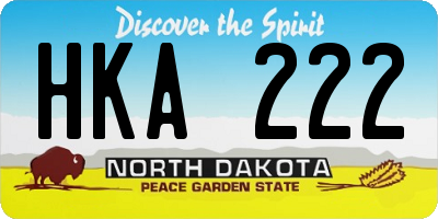 ND license plate HKA222