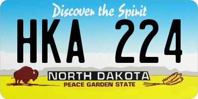 ND license plate HKA224