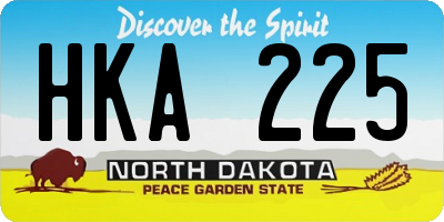 ND license plate HKA225