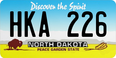 ND license plate HKA226