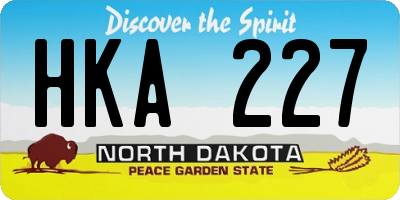 ND license plate HKA227